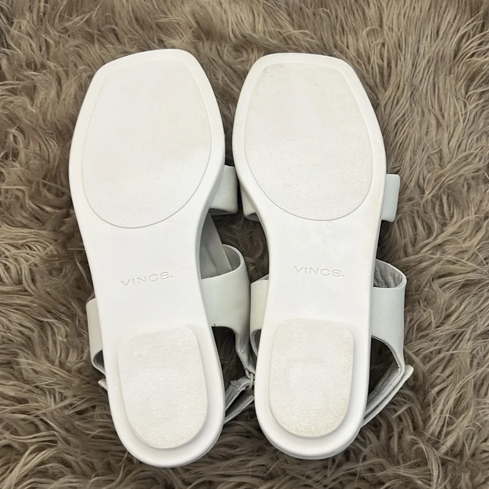 Vince Rava Leather Fisherman White Strappy Sandals 9.5 - Picture 10 of 13